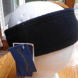 Winter Head Band CHARTER CLUB Malden Mills Polar Fleece Black One Size New w Tag